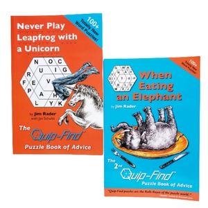 New Signed Jim Rader Quip find Puzzle Book of Advice Lot
